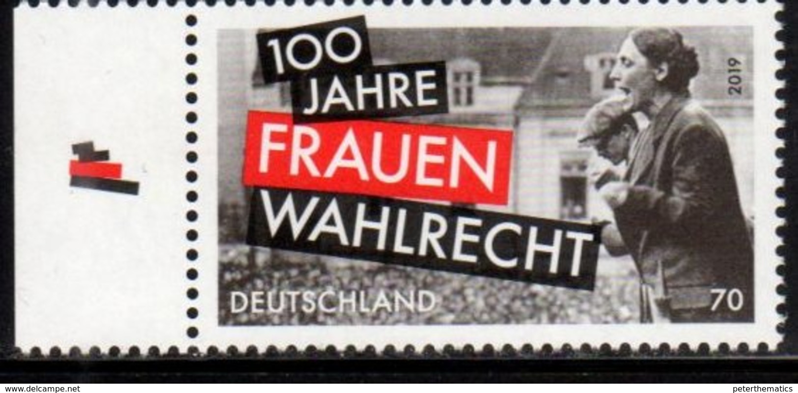 GERMANY, 2019, MNH, 100th ANNIVERSARY OF WOMEN'S RIGHT TO VOTE,1v - Other & Unclassified