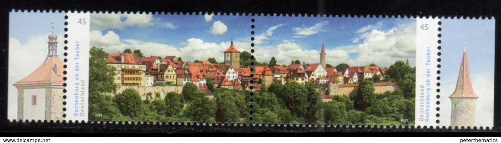 GERMANY, 2019, MNH, BEAUTIFUL GERMANY, ROTHENBURG OB DER TAUBER, ARCHITECTURE, VIEWS,2v - Geography