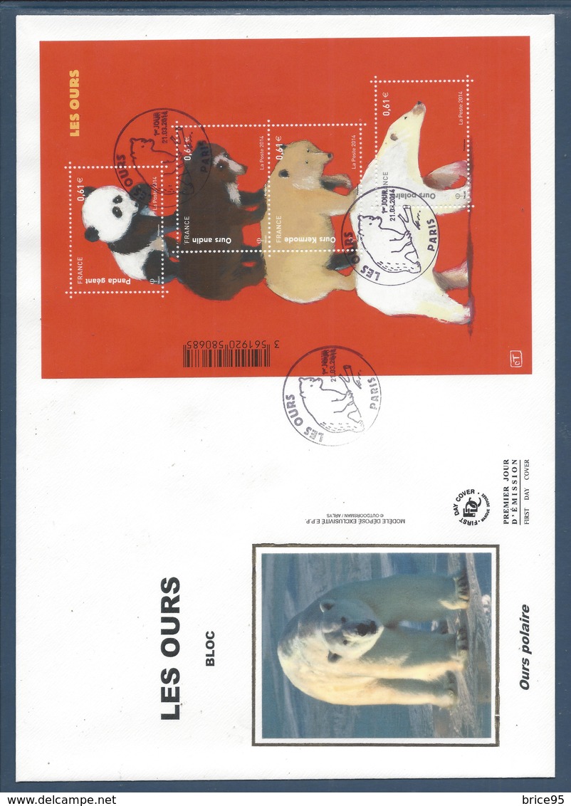 France - FDC - Premier Jour - YT N° F 4844 - Grand Format - Série Nature, Les Ours - 2014 - 2010-2019