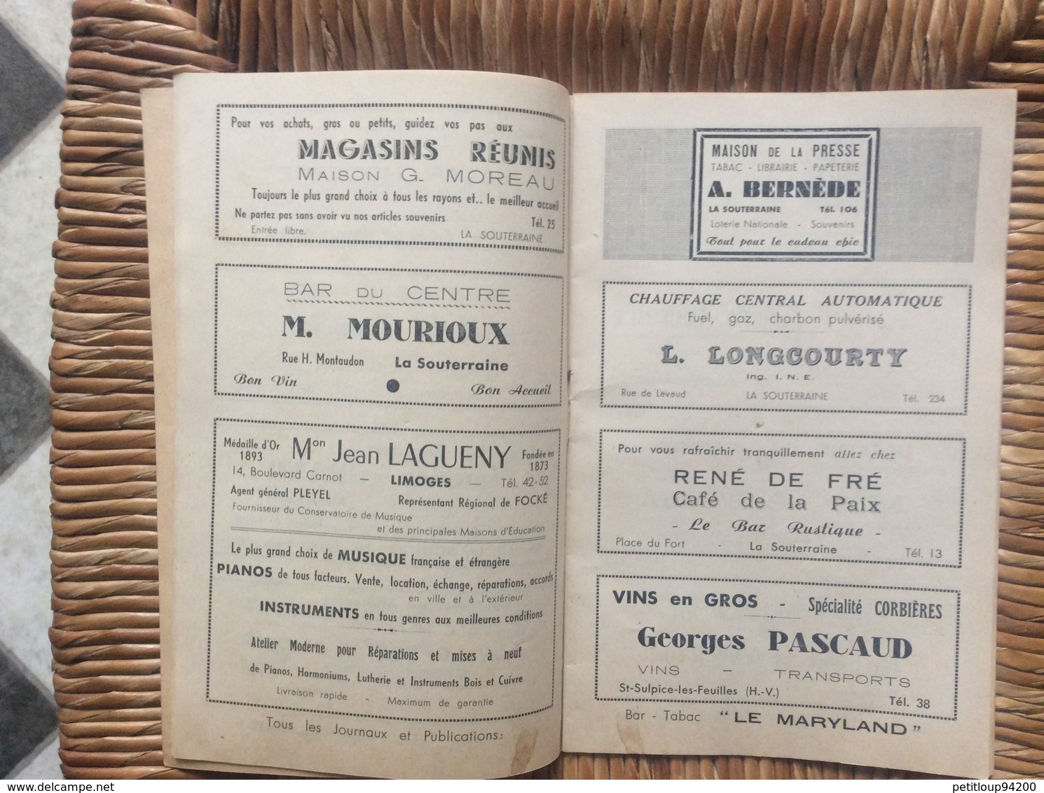 PROGRAMME GRAND FESTIVAL DÉPARTEMENTAL DE MUSIQUE  Ville de La Souterraine  29 JUILLET 1956