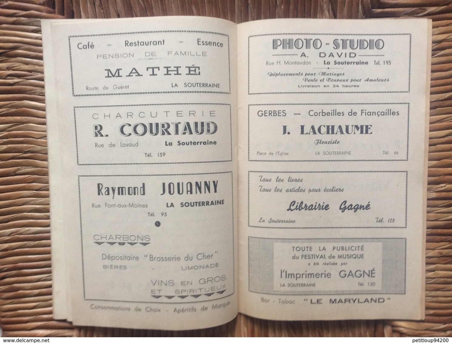 PROGRAMME GRAND FESTIVAL DÉPARTEMENTAL DE MUSIQUE  Ville de La Souterraine  29 JUILLET 1956