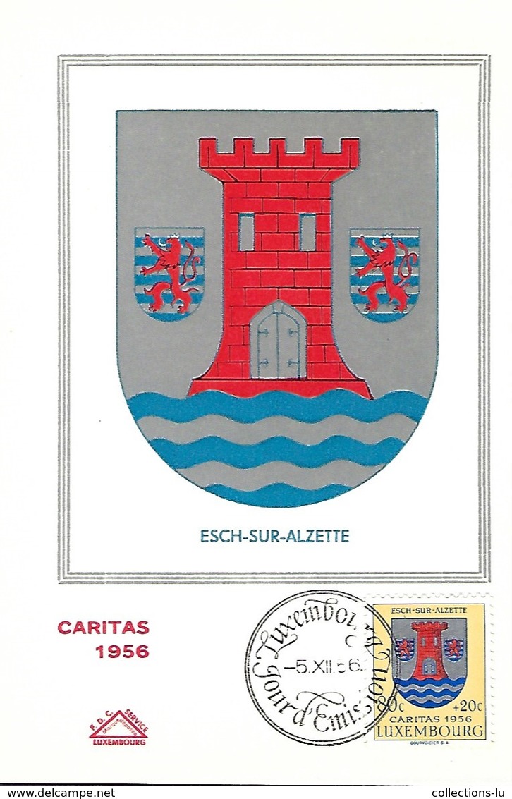 5.12.1956  -  Caritas Timbre 1956  Esch-sur-Alzette  ( Luxembg ) - Cartes Maximum