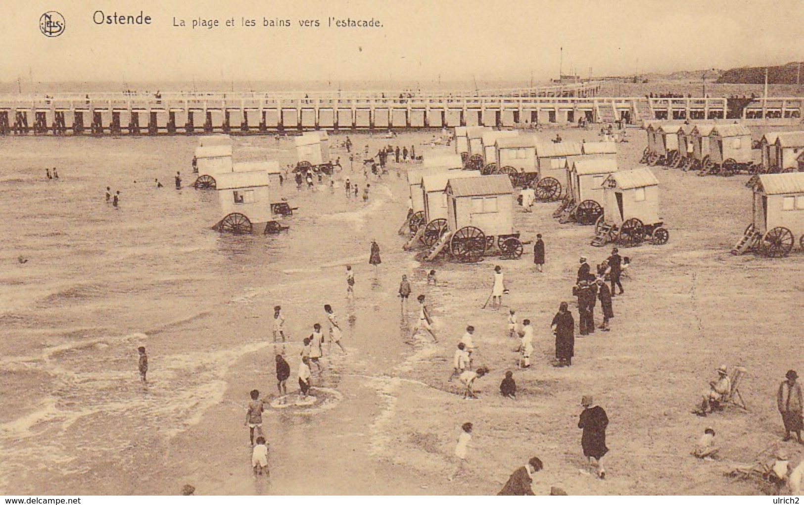 CPA Ostende - La Plage Et Les Bains Vers L'estacade (40572) - Oostende