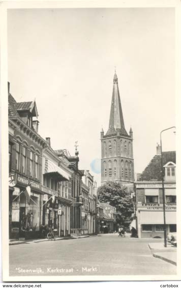 Steenwijk, Kerkstraat - Markt  (type Fotokaart) - Steenwijk