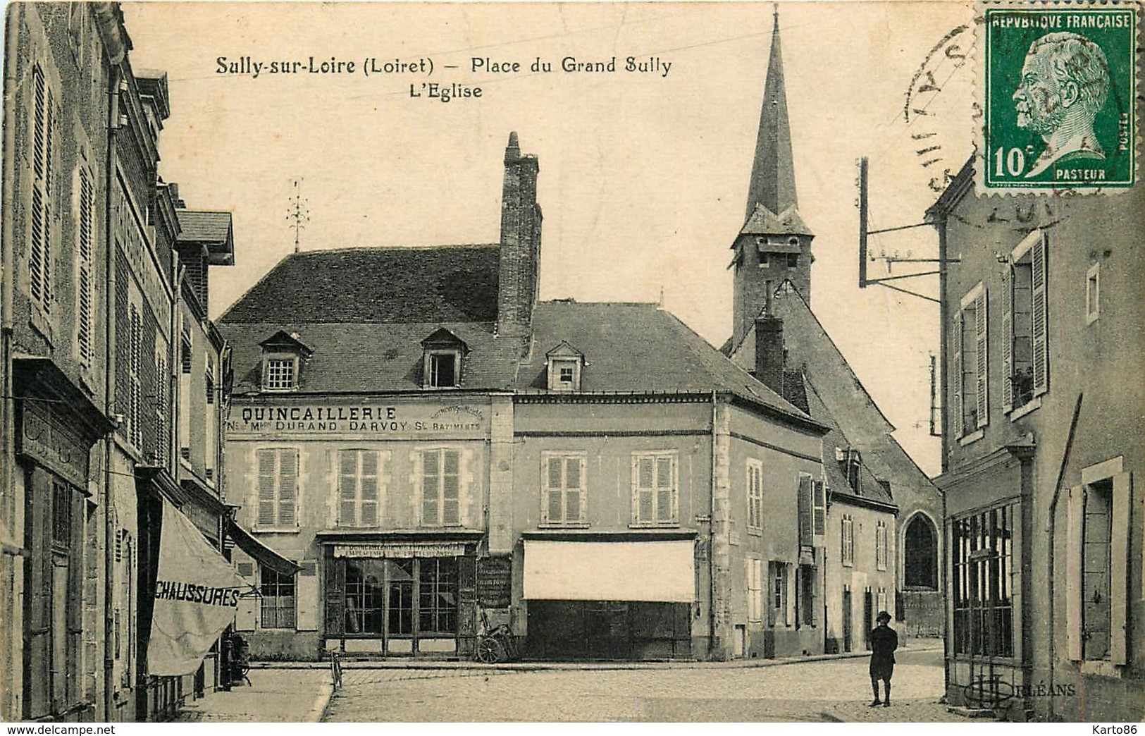 Sully Sur Loire * Place Du Grand Sully * L'église * Quincaillerie Durand Darvoy - Sully Sur Loire