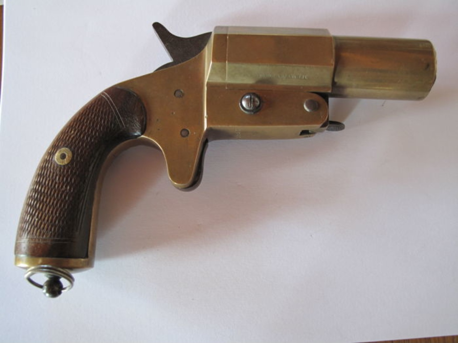 PISTOLET LANCE FUSÉES FRANCAIS EN BRONZE  CHOBERT PARIS FONCTIONNEL