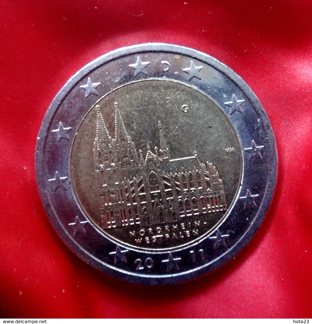 Germany 2 Euro 2011 Nordrhein-Westfalen  -  G -  EIRO  CIRCULEET  COIN - Allemagne