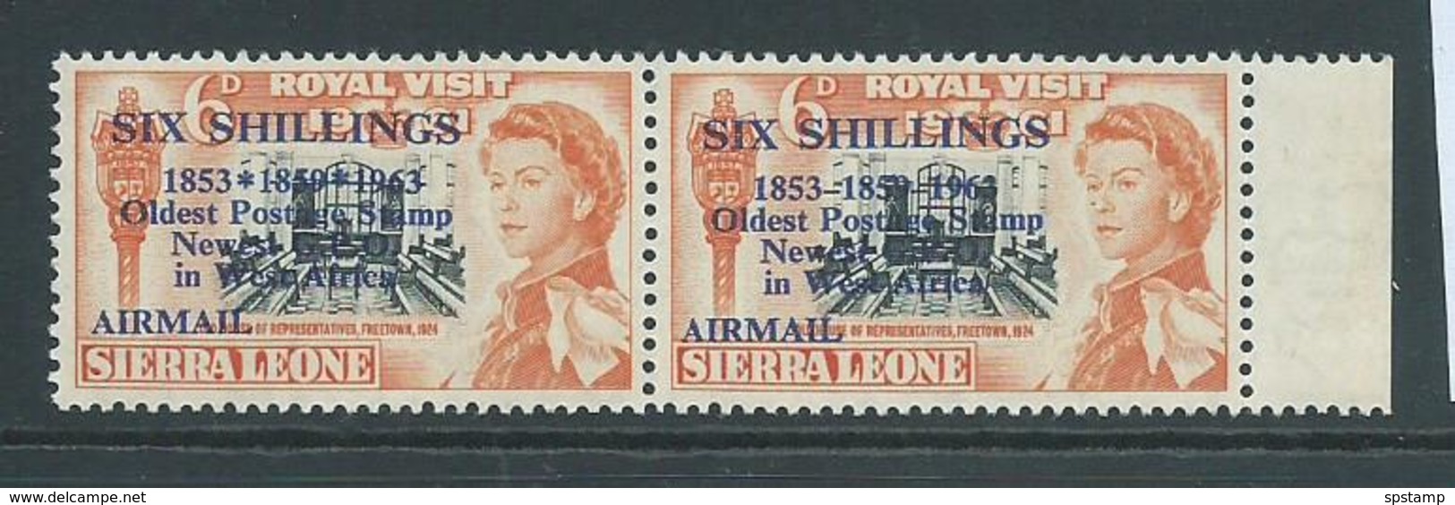 Sierra Leone 1963 Postal Anniversary 6 Shilling Airmail  " Asterisk For Hyphen " Variety MNH - Sierra Leone (1961-...)