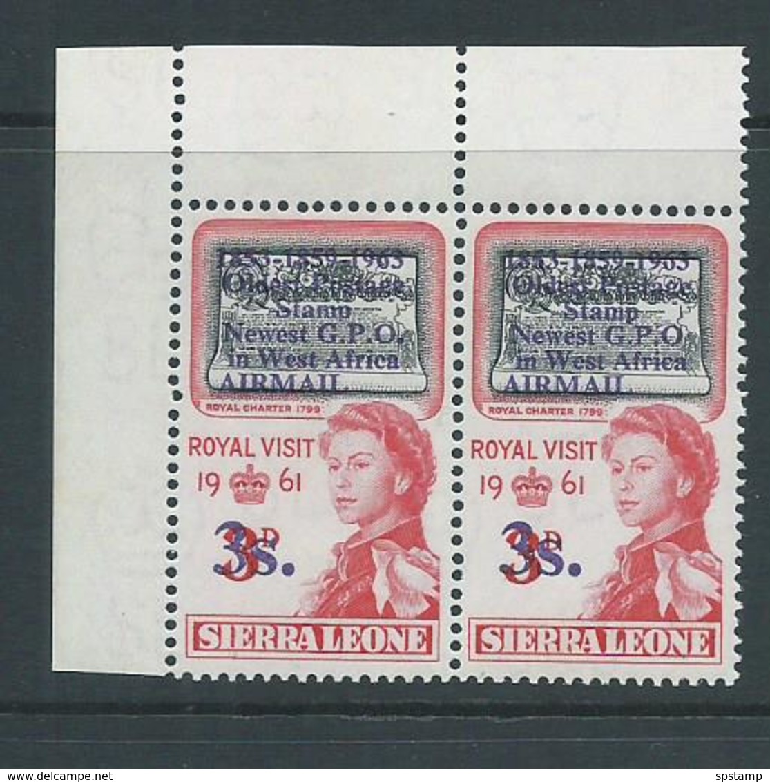 Sierra Leone 1963 Postal Anniversary 3 Shilling  " Missing Period After O " Variety MNH - Sierra Leone (1961-...)