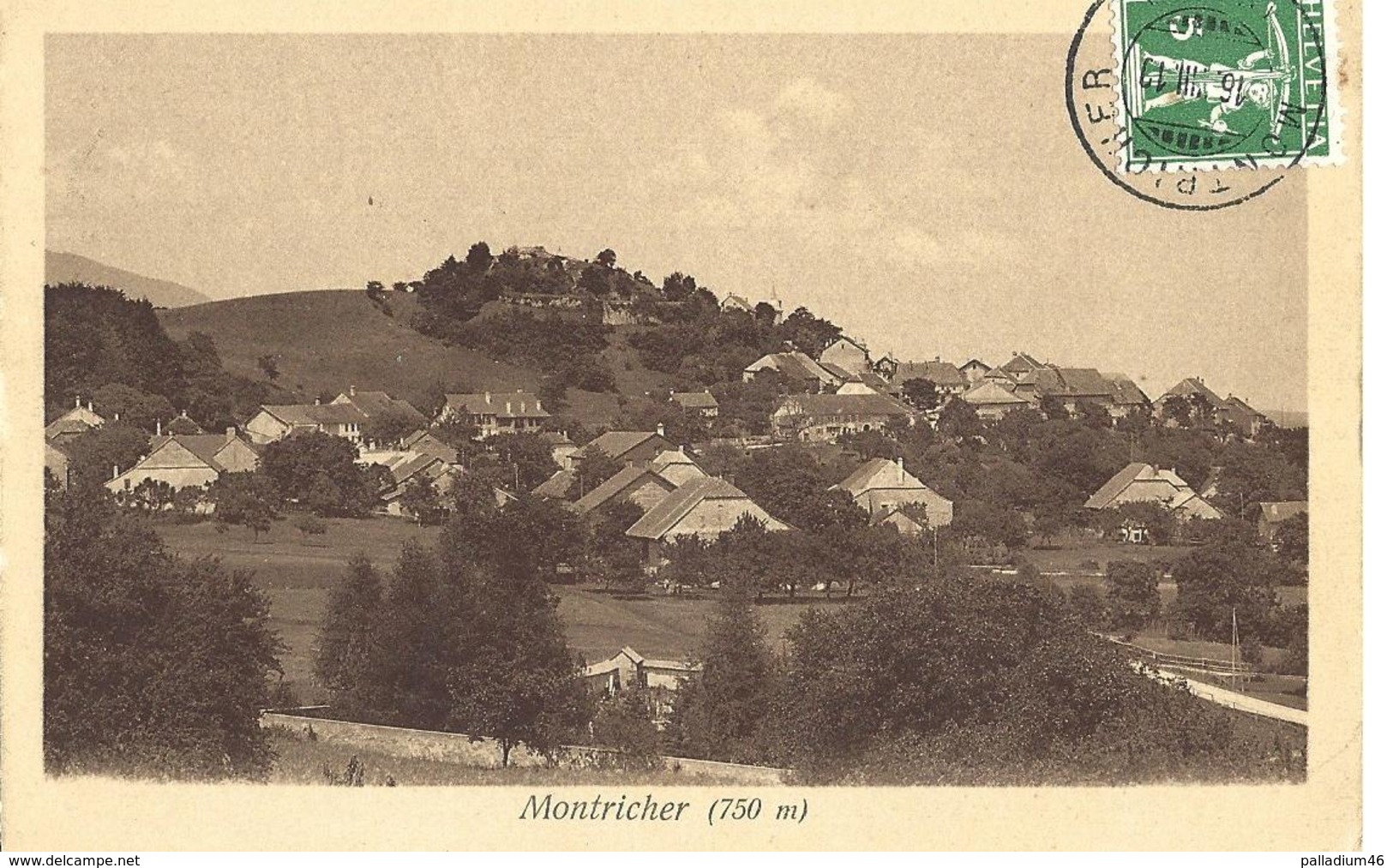 VAUD MONTRICHER - DISTRICT DE COSSONAY - Photographie Des Arts, Lausanne No 3574  - Circulé Le 16.08.1910 Vers Baden - Cossonay