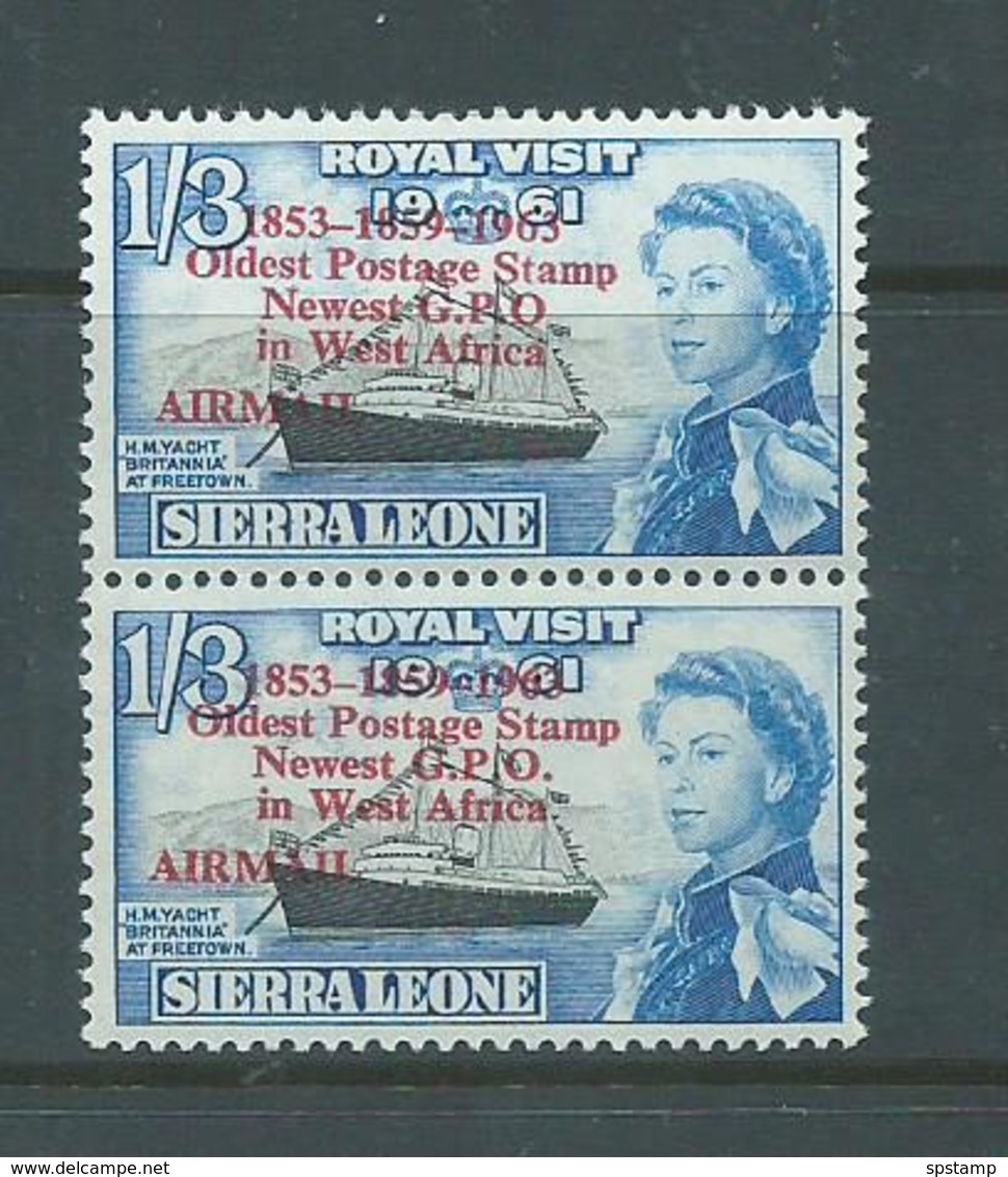 Sierra Leone 1963 Postal Anniversary 1/3 Airmail  " Missing Period After O " Variety MNH - Sierra Leone (1961-...)