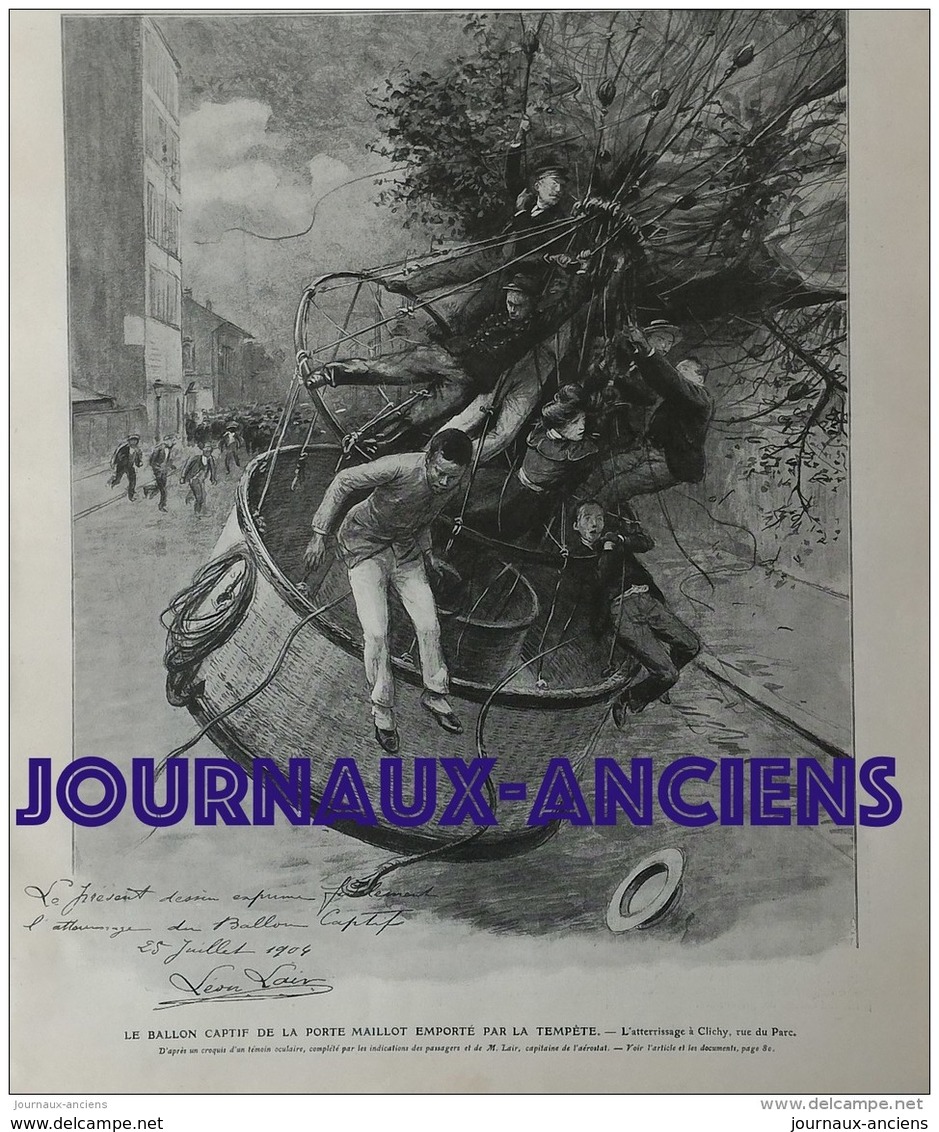 1904 CLICHY BALLON CAPTIF - CLUSE GRÉVE  - SARAH BERNHARDT A BELLE ISLE EN MER - TIGRE CONTRE TAUREAU - LE CONSERVATOIRE - Autres & Non Classés