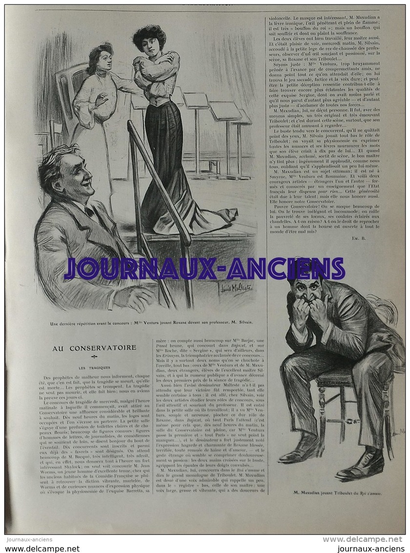 1904 CLICHY BALLON CAPTIF - CLUSE GRÉVE  - SARAH BERNHARDT A BELLE ISLE EN MER - TIGRE CONTRE TAUREAU - LE CONSERVATOIRE