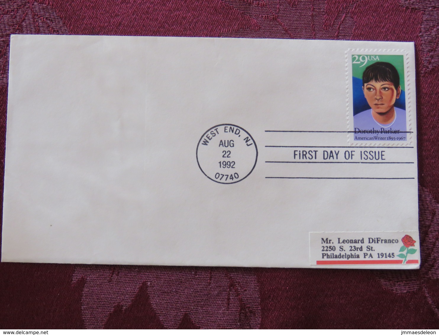 USA 1992 FDC Cover West End - Dorothy Parker - Writer - Lettres & Documents