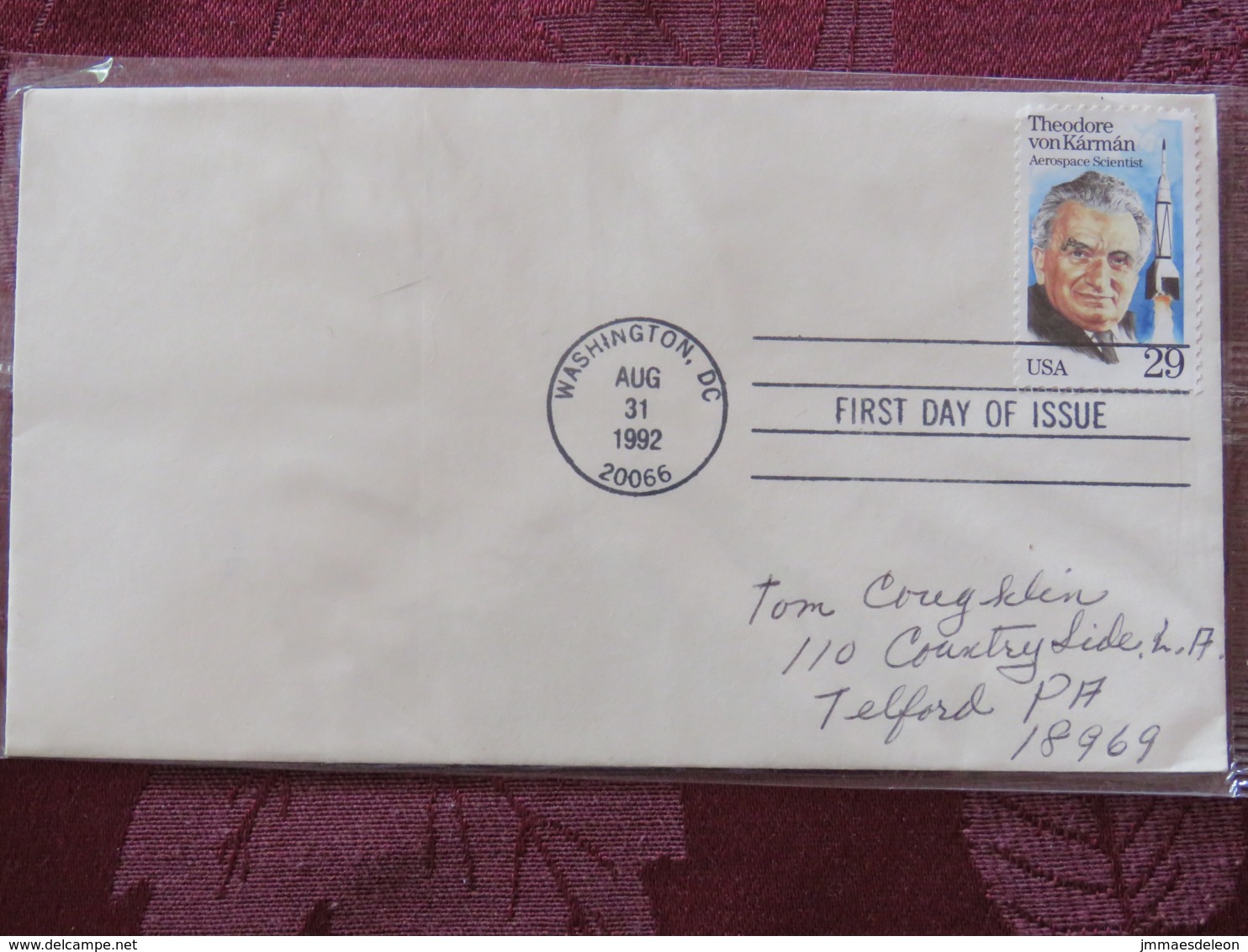 USA 1992 FDC Cover Washington - Theodore Von Karman Space Scientist - Lettres & Documents