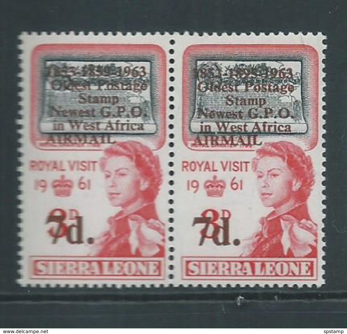 Sierra Leone 1963 Postal Anniversary 7d  " 1895 For 1859 " Variety MNH - Sierra Leone (1961-...)