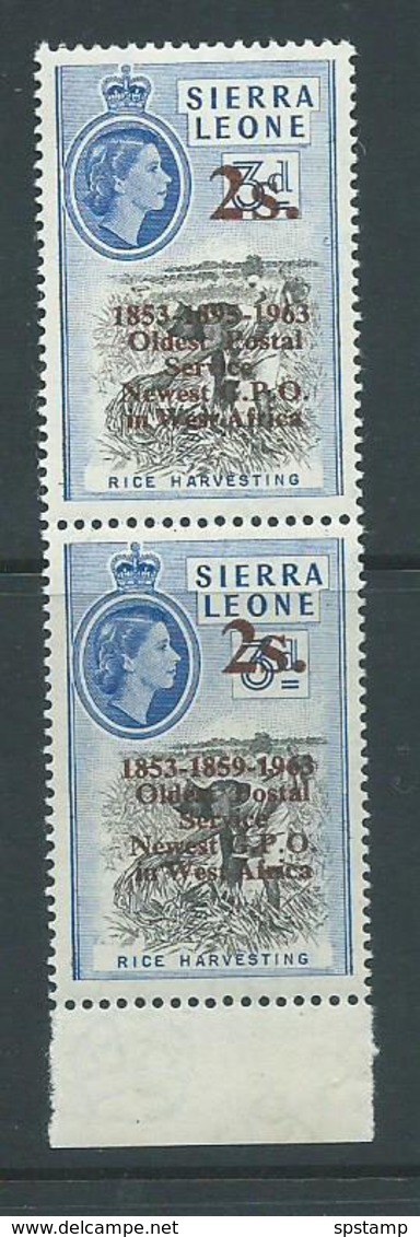 Sierra Leone 1963 Postal Anniversary 2 Shilling  " 1895 For 1859  " Variety MNH - Sierra Leone (1961-...)