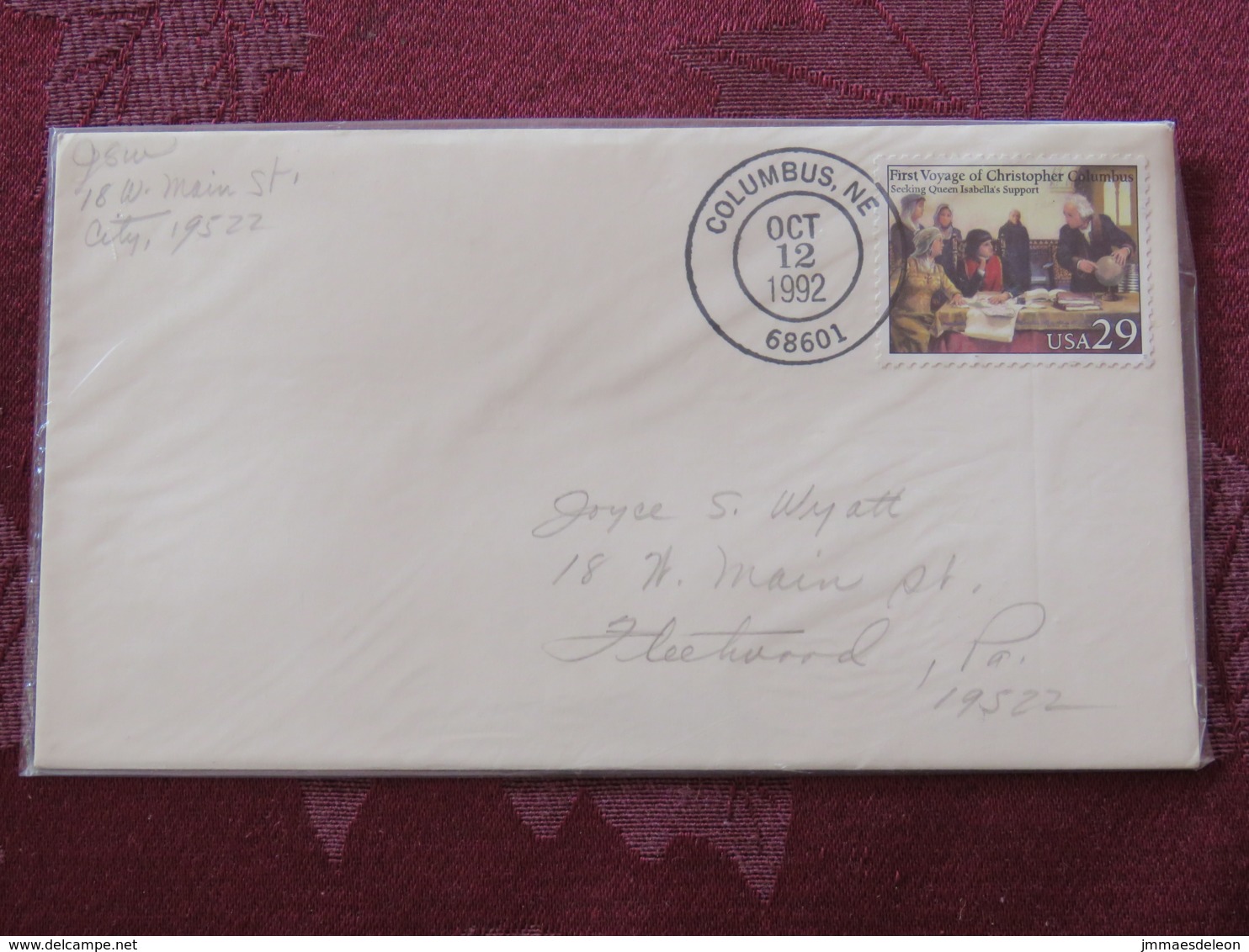 USA 1992 Special "Columbus, NE" Cover - Voyages Of Columbus - Ships - Lettres & Documents