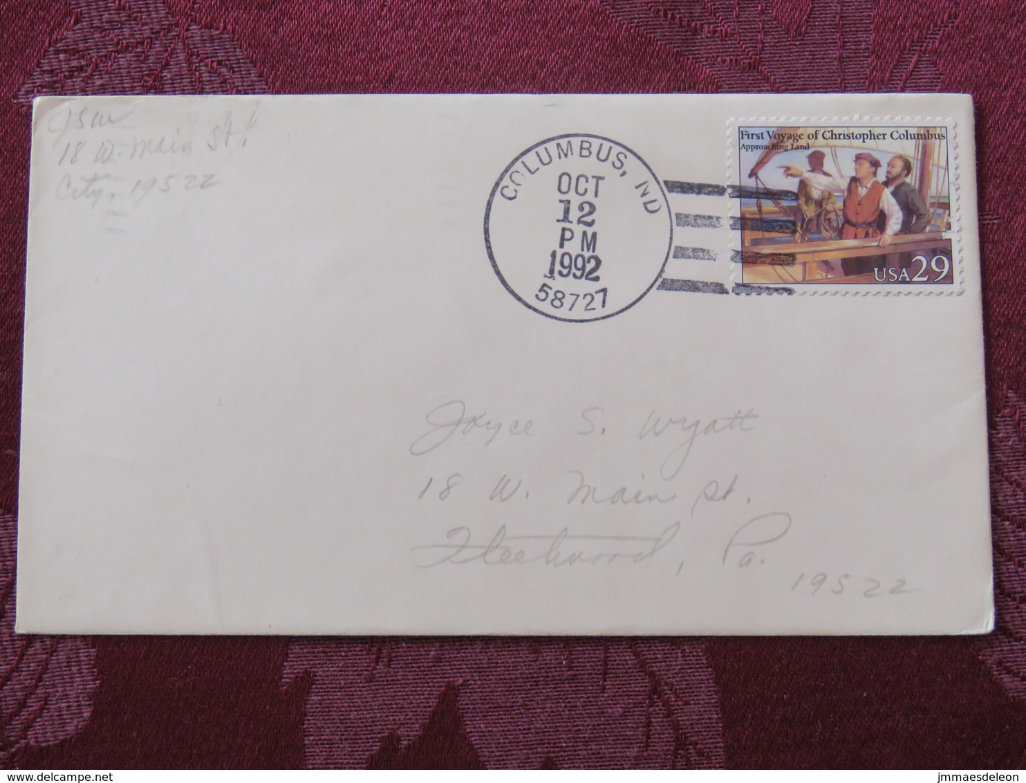 USA 1992 Special "Columbus, ND" Cover - Voyages Of Columbus - Ships - Lettres & Documents