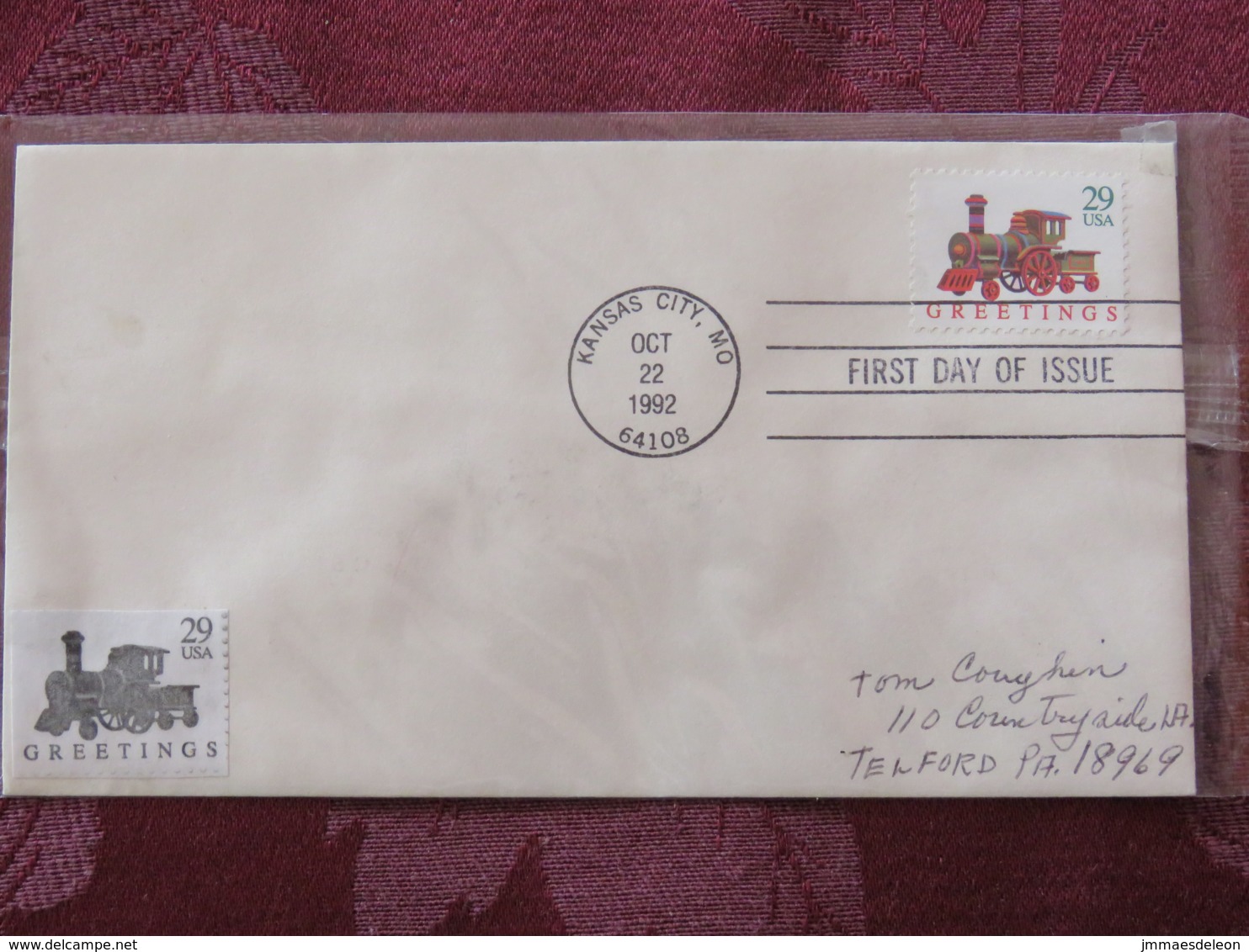 USA 1992 FDC Cover Kansas City - Greetings - Toys - Train - Lettres & Documents