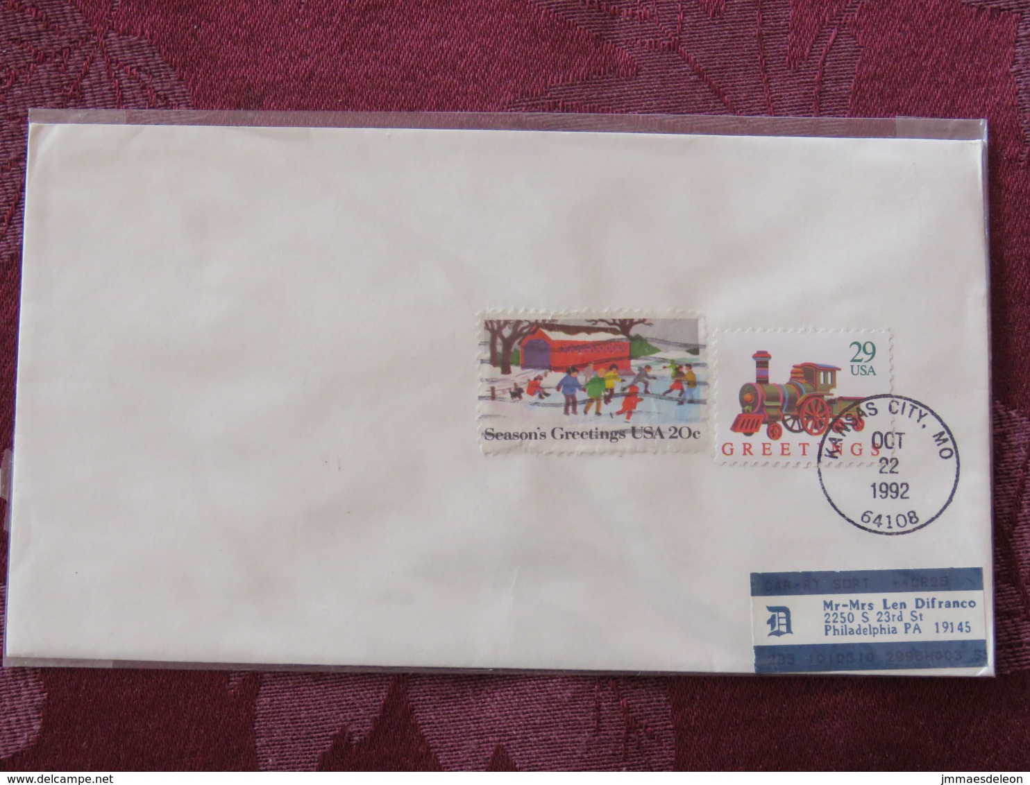 USA 1992 FDC Cover Kansas City - Greetings - Toys - Train - Skating - Lettres & Documents