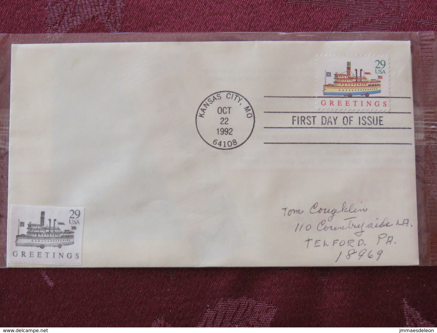 USA 1992 FDC Cover Kansas City - Greetings - Toys - Boat - Ship - Lettres & Documents