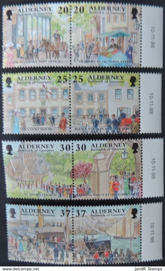 ALDERNEY 1998 GARRISON ISLAND 2nd SERIES 8 VALUES MNH A116-A123 MILITARIA POSTAL - Alderney