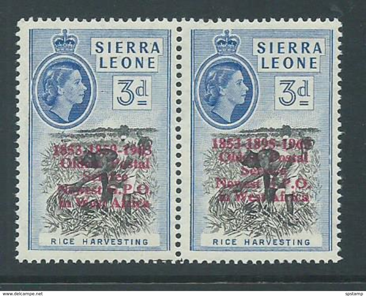 Sierra Leone 1963 Postal Anniversary 3d  " 1895 For 1859 " Variety MLH - Sierra Leone (1961-...)