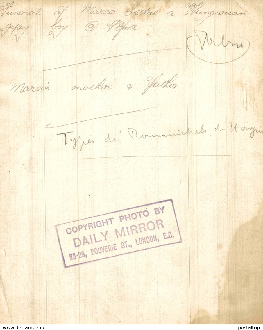 HUNGRIA FUNERAL OF MRCO BEDRE  A WUNGARIAN  GYPSY GITANO GIPSY TSIGANE    Fonds Victor FORBIN (1864-1947) - Sin Clasificación