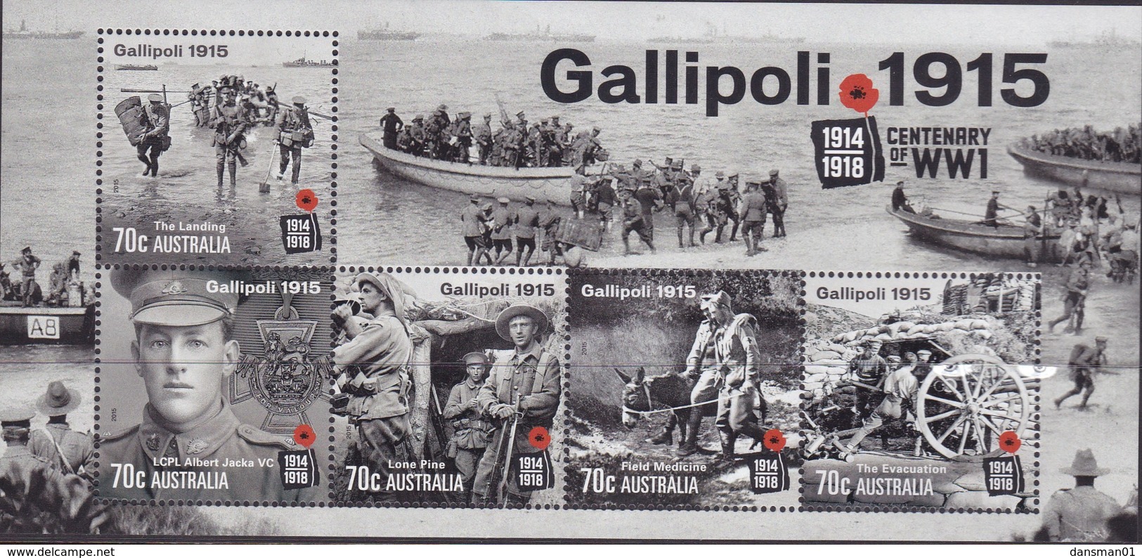 Australia 2015 Gallipoli Sheet Mint Never Hinged - Nuovi