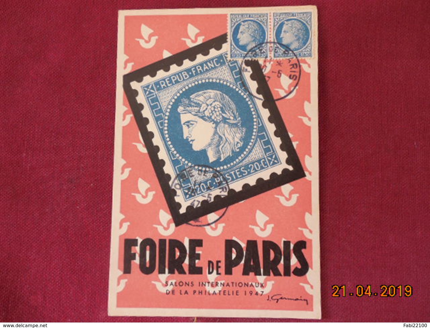 Carte De 1947 ( Foire De Paris) - 1921-1960: Période Moderne