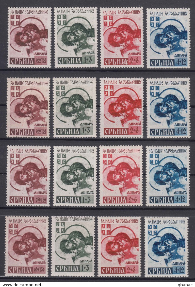 Germany Occupation Of Serbia - Serbien 1941 Mi#54-57 A II - AII 4 Stamps With Author Sign In All 4 Types, Never Hinged - Occupation 1938-45