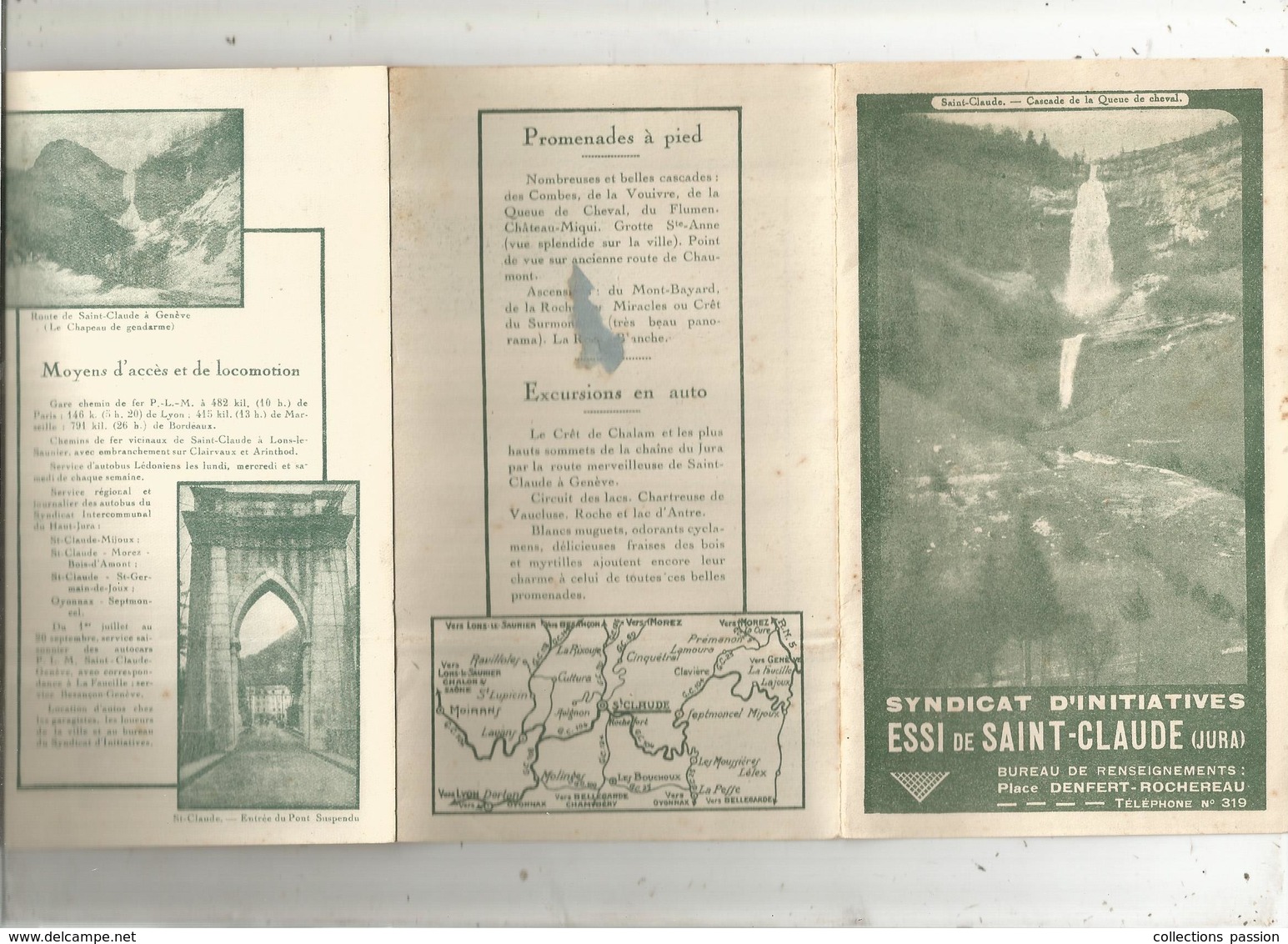 Dépliant Touristique ,publicité , Syndicat D'initiative ESSI De SAINT CLAUDE, Jura , 2 Scans, 8 Pages ,frais Fr : 1.75 E - Dépliants Touristiques