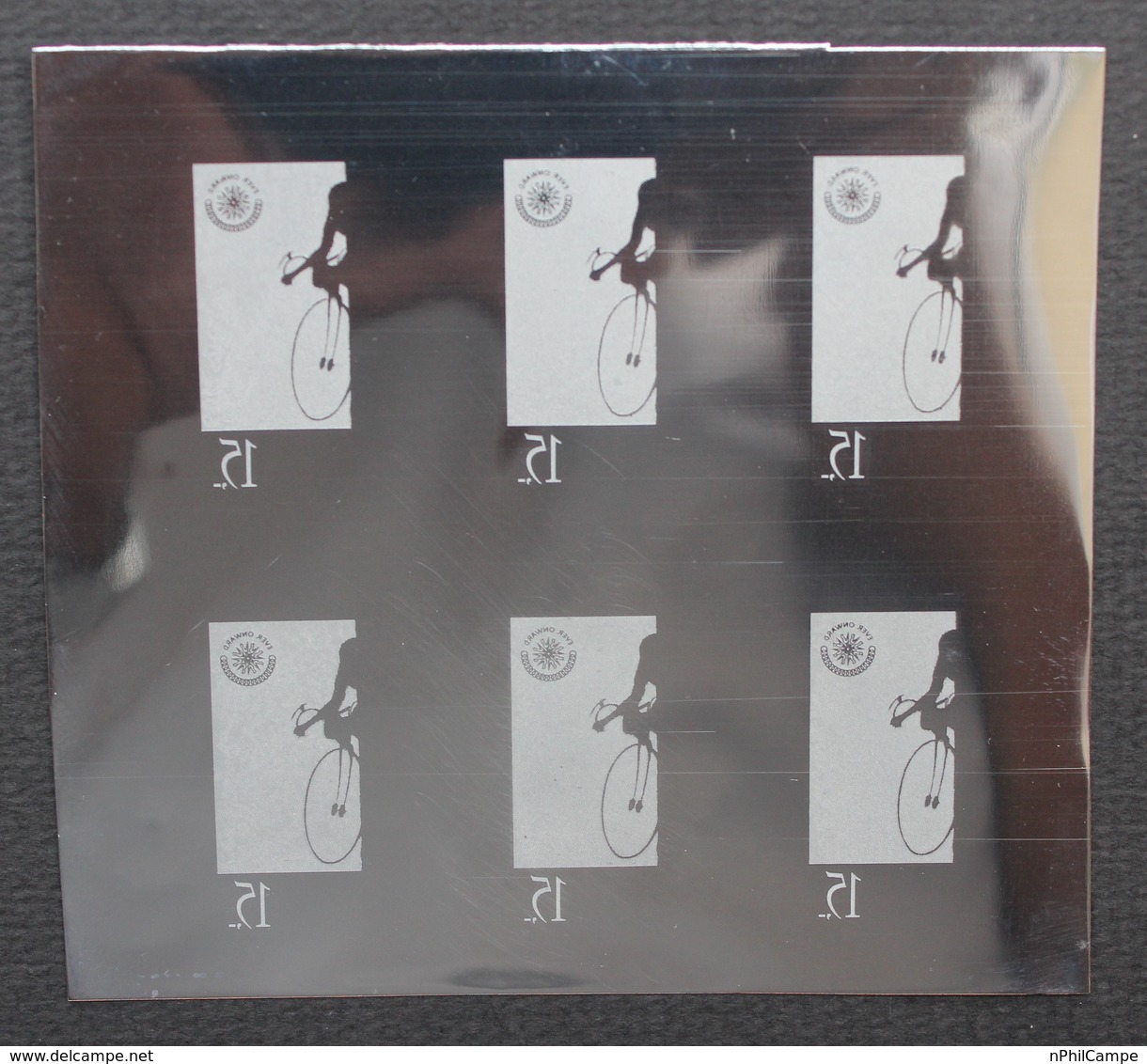 P-KPI-362-Cycling At The 1962 Asian Games. 15r. Block 6. Asian Games Jakarta, Piece Of Printing Plate! Rare!!! - Indonesia