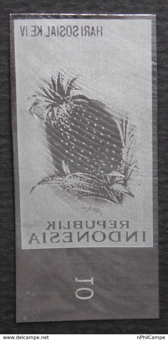 KPI-327-Indonesia 1961, Charity, Fruits. 0.20r. V1, Piece Of Printing Plate! Rare!!! - Indonesien