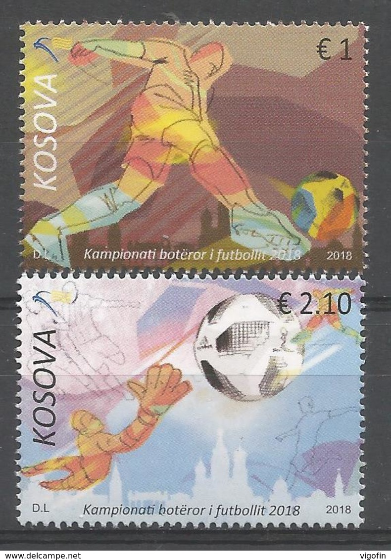 KOS 2018-424-5  FIFA CUP RUSSIA-2018, KOSOVO, 1 X 2v, MNH - 2018 – Russie