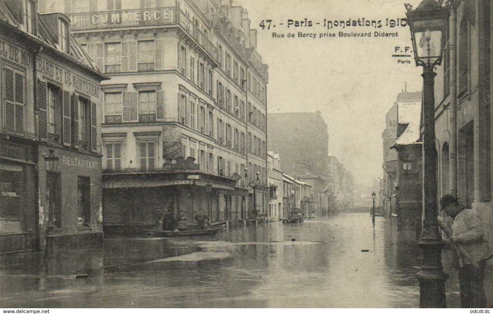 Paris Inondations 1910 Rue De Bercy Prise Boulevard Diderot RV - Inondations De 1910