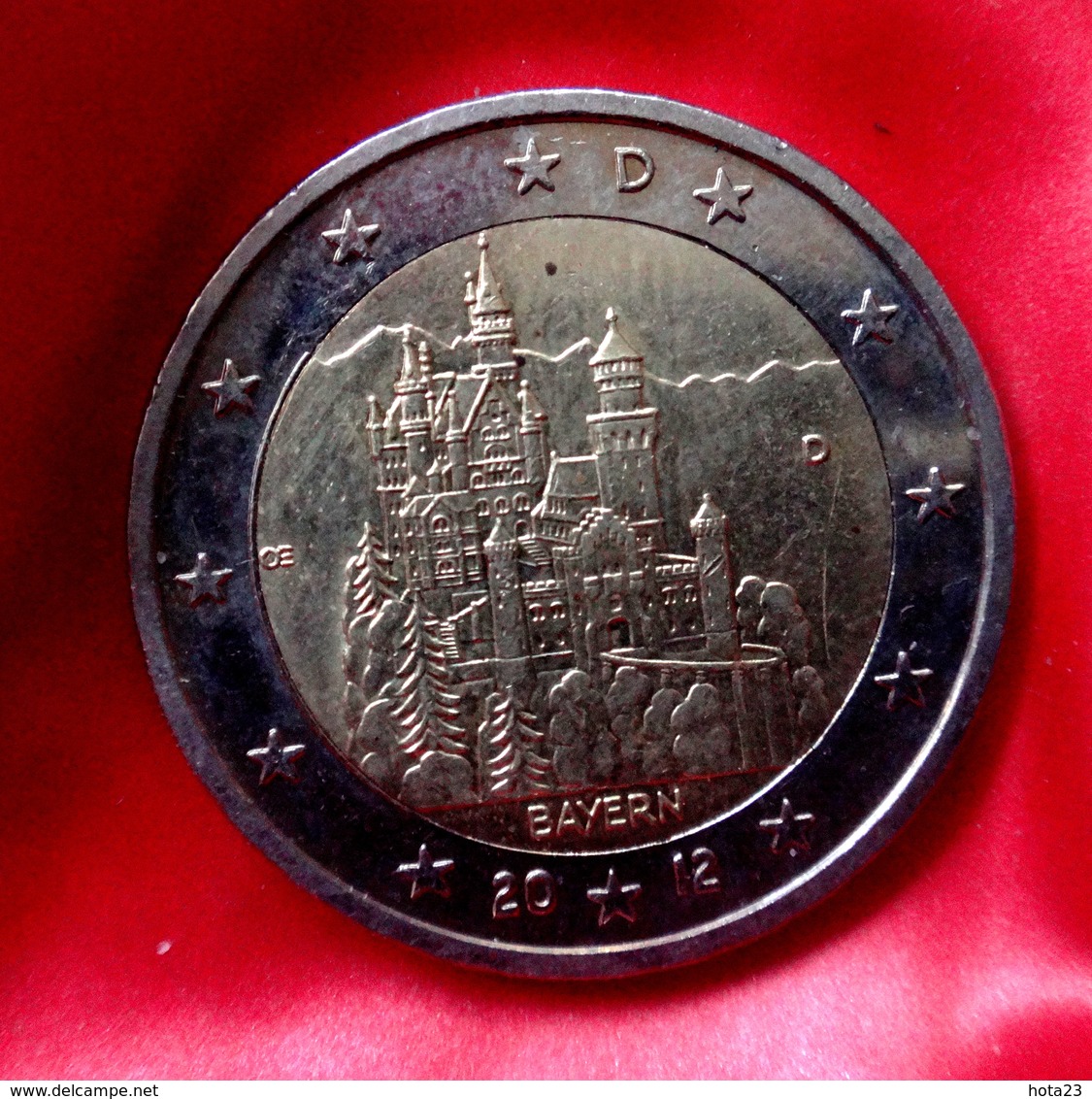 GERMANY - 2 €  -  D  -  Euro Coin 2012 Bayern Neuschwanstein Castle Deutschland CIRCULEET  COIN - Allemagne