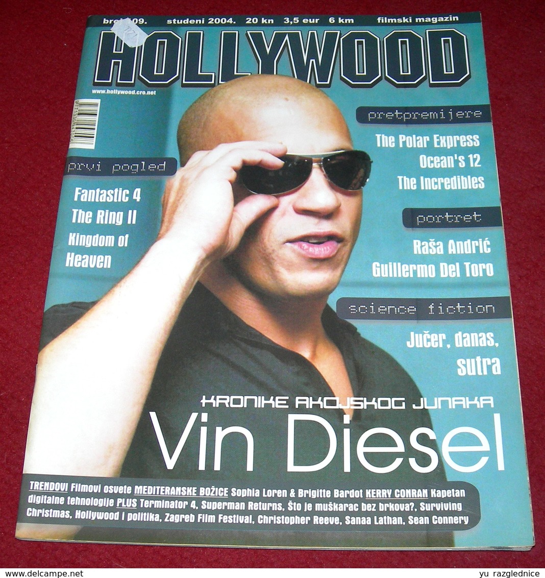 Vin Diesel HOLLYWOOD Croatian November 2004 VERY RARE - Magazines