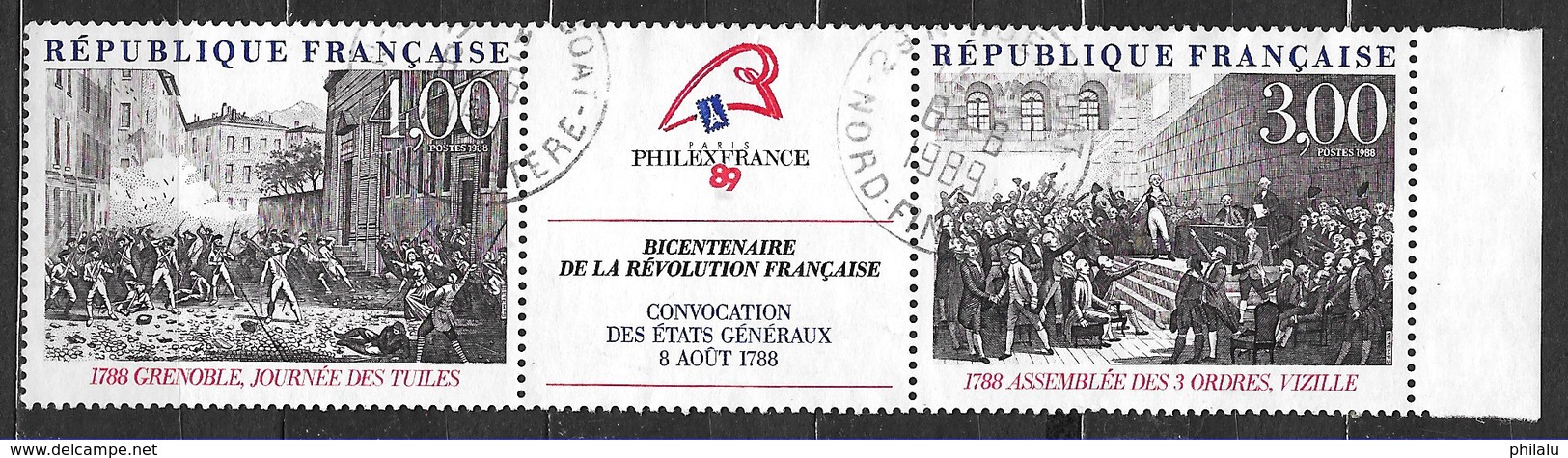 FRANCE  2538A Triptyque Bicentenaire De La Révolution Philexfrance 89. - Oblitérés