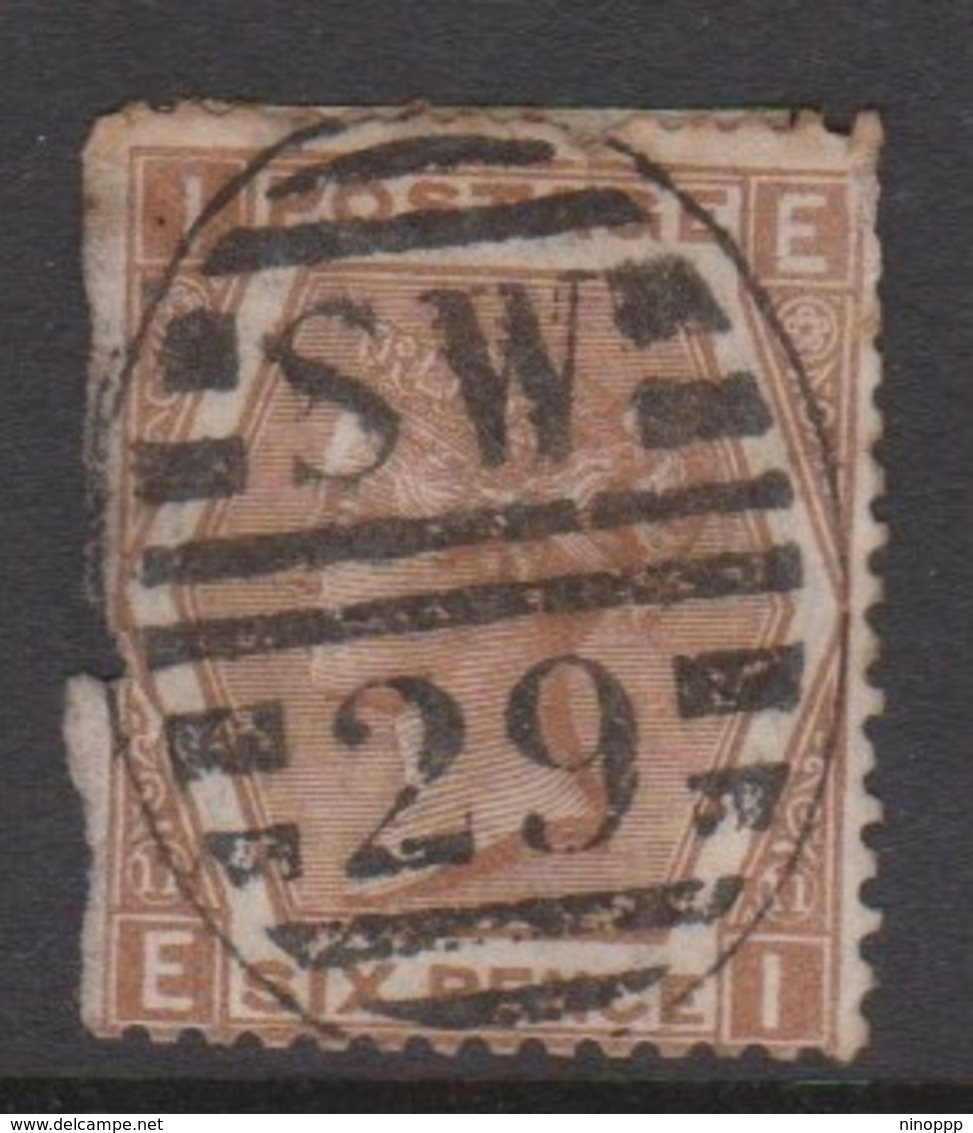Great Britain SG 122 1872 6d Chestnut, Used - Used Stamps