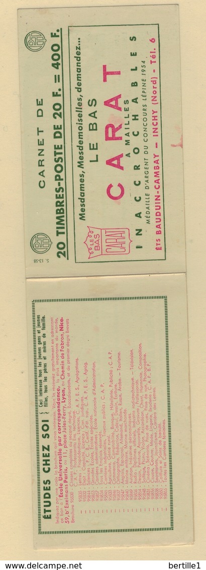 FRANCE       N° 1011 B     CARNET C19 Série 13/58    NEUF - Autres & Non Classés