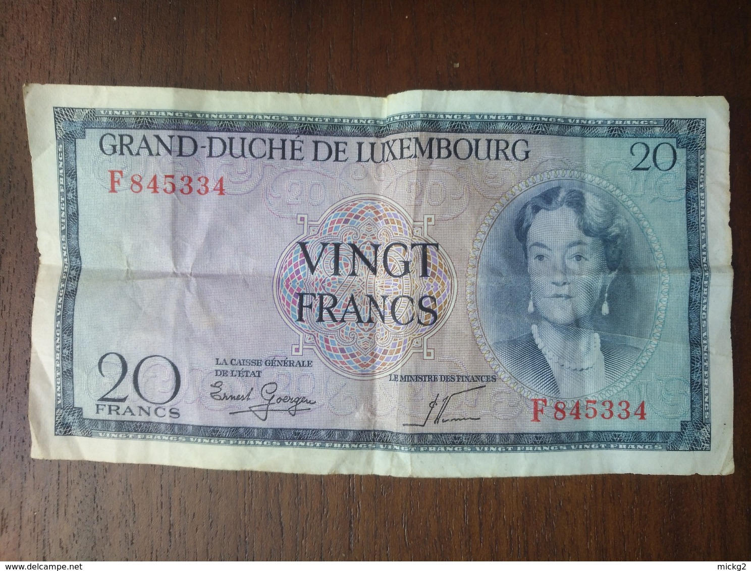 20 Francs Luxembourg Années 1950 - Luxemburg