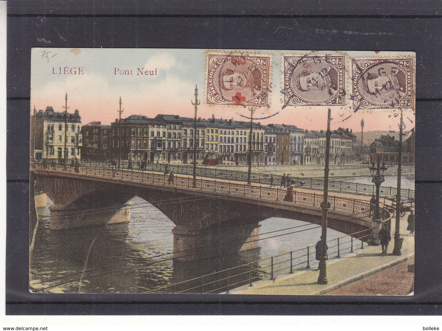 Croix Rouge - Belgique - Carte Postale De 1919 - Oblit  Liège - Exp Vers Orleans - Vue Pont Neuf à Liège - 1918 Croix-Rouge