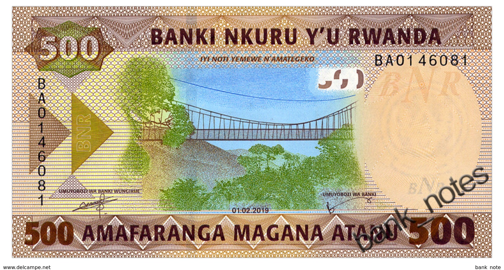 RWANDA 500 FRANCS 2019 Pick New Unc - Rwanda