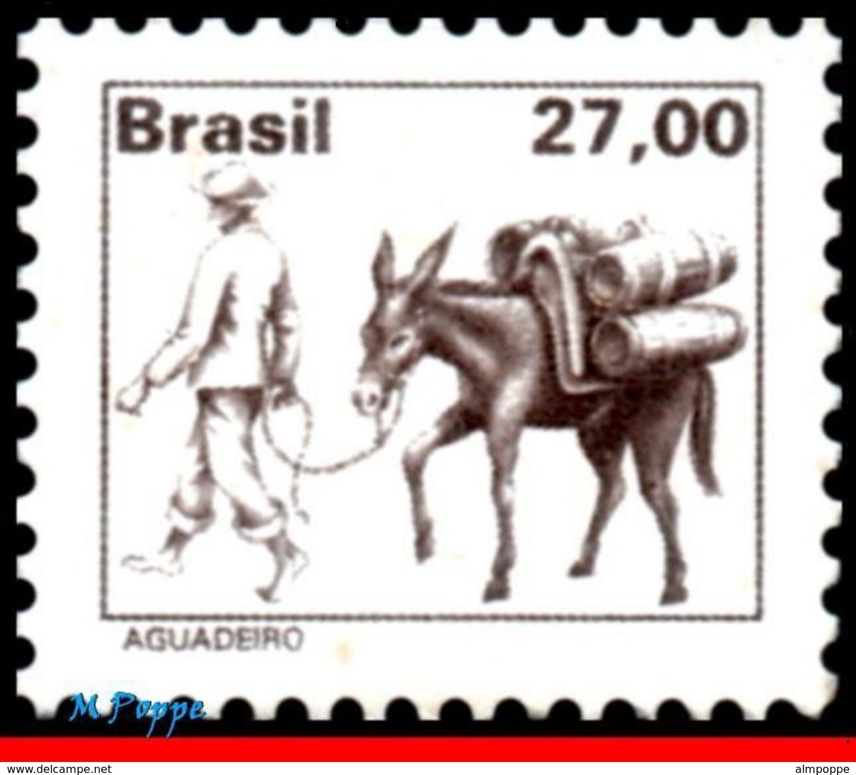 Ref. BR-1657 BRAZIL 1979 JOBS, NATIONAL PROFESSIONS,, WATER SELLER WITH MULE, MNH 1V Sc# 1657 - Neufs