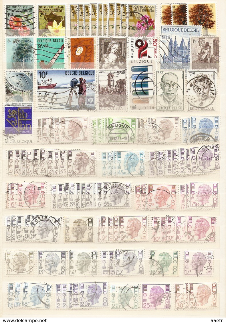 Belgique - 2750 timbres° dans 2 albums - 1150 timbres différents