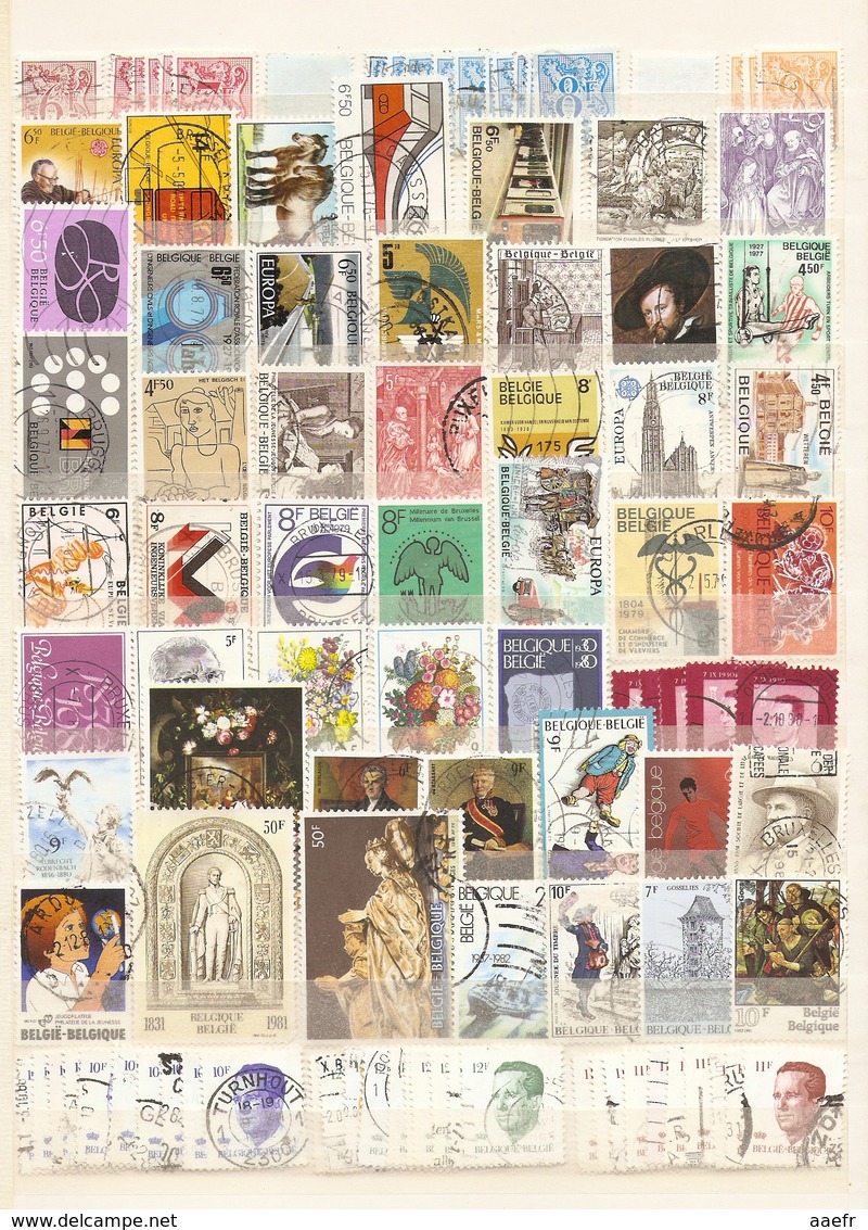 Belgique - 2750 timbres° dans 2 albums - 1150 timbres différents