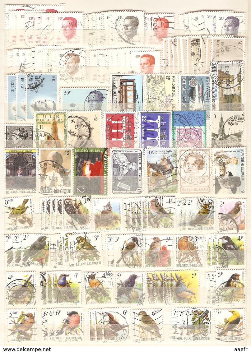 Belgique - 2750 timbres° dans 2 albums - 1150 timbres différents