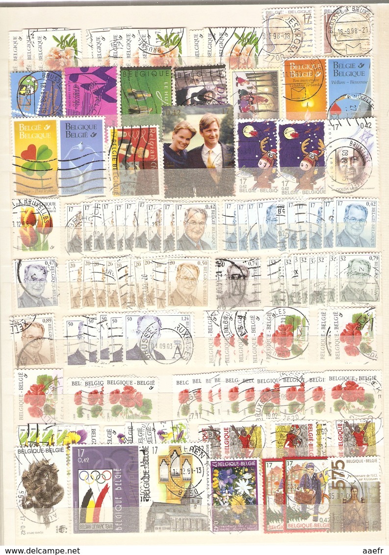 Belgique - 2750 timbres° dans 2 albums - 1150 timbres différents